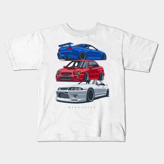 Japanese legendary cars Kids T-Shirt by Markaryan